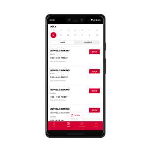 Rumble Boxing App- Book your Bag