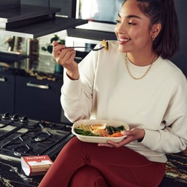 Territory Foods Client eating a Meal